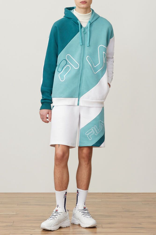 Fila Lazaro Hoodie Turquoise - Mens - 90745PTZM